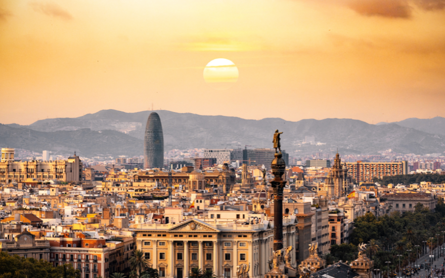 Skyline view of Barcelona and  its must-visit museums