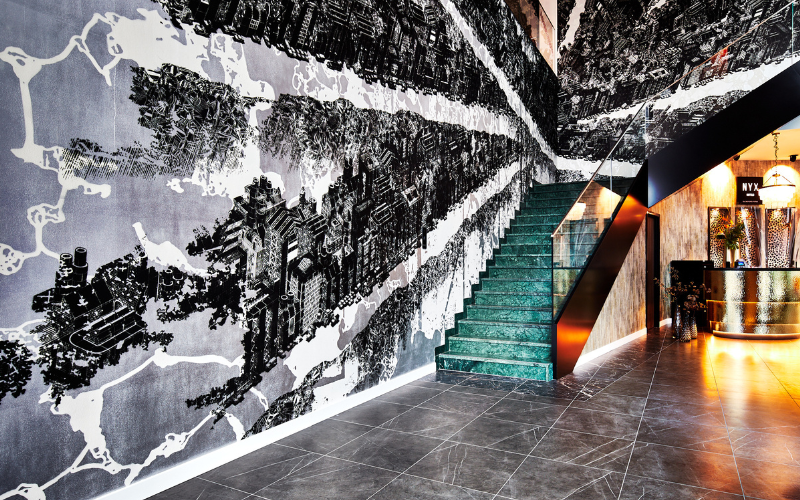 Mural by M-City Mariusz Waras at NYX Hotel Warsaw