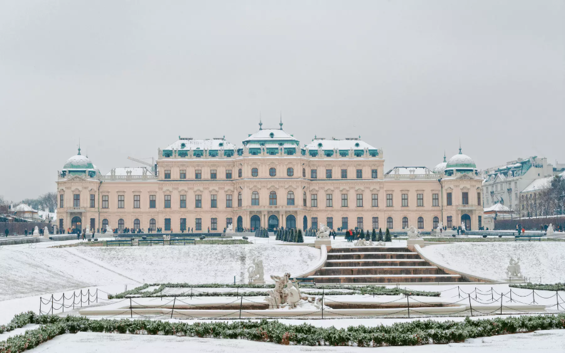 Belvedere Palace in winter, Vienna, Austria