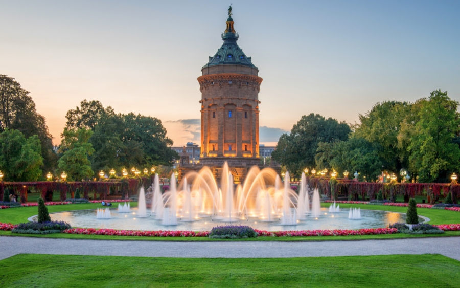 Water Tower at dusk, Mannheim, Germany
