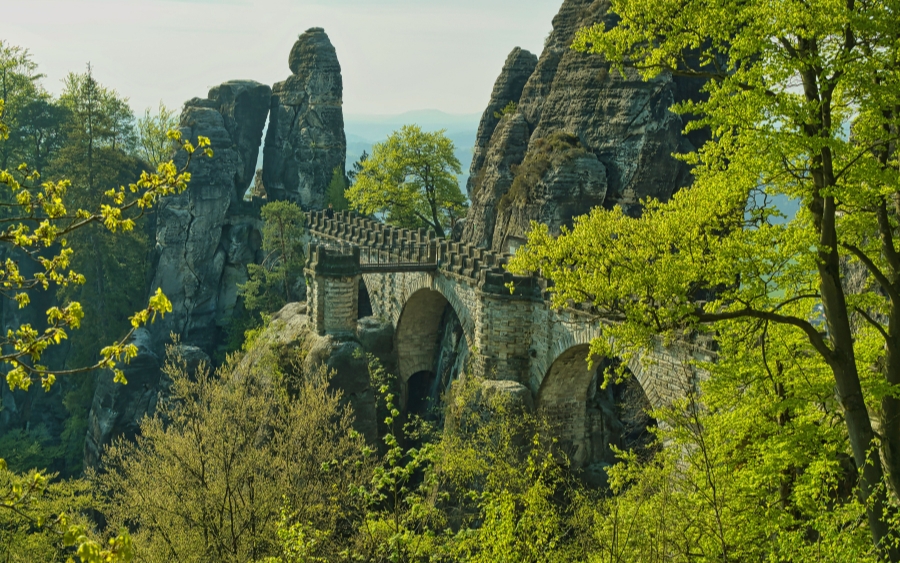 View on the Bastei Bridge, Saxony