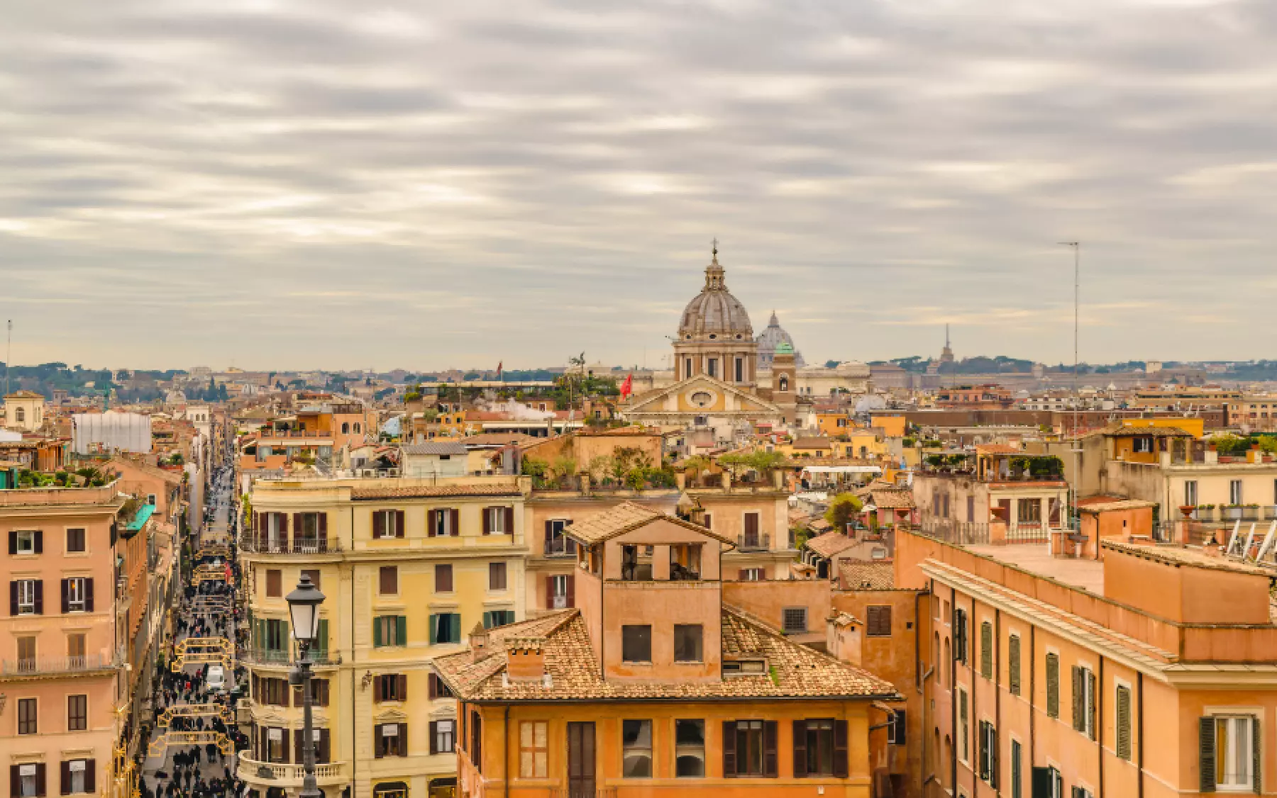 Panoramic view on the city of Rome, Italy