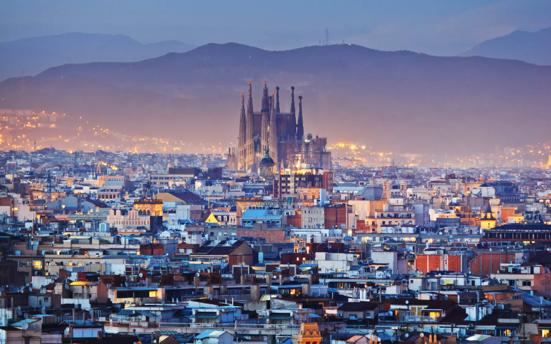 The skyline of Barcelona, Spain