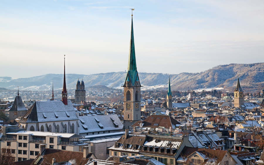 Zurich in winter, Switzerland